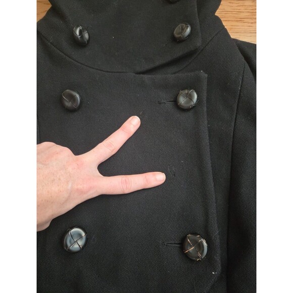 Mackage Women's Wool Blend Dress Coat Black Belted Heavy Size Medium - Picture 5 of 14
